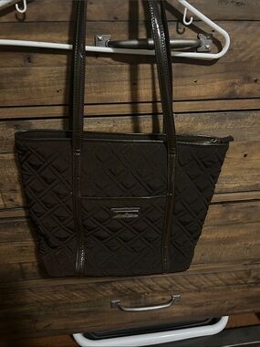 Vera Bradley Quilted Tote in Dark Brown. Work bag. Commuter bag. Diaper bag.